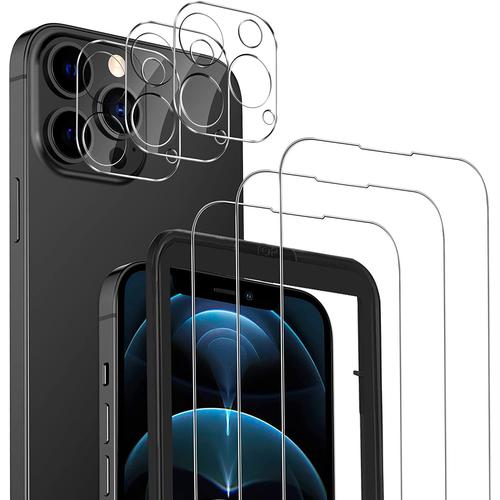 Verre Trempé Iphone 13 Pro Max 3 Pièces Protecteur D'écran Et 3 Pièces Caméra Arrière Protecteur 9h Dureté Film Protection Écran Iphone 13 Pro Max