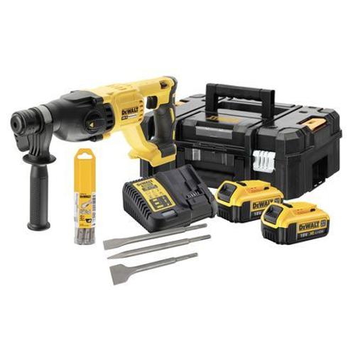 Perforateur DEWALT sans fil - SDS-PPLUS 2 batterie 4.0Ah, chargeur, coffret + 6 forets et 3 burins - DCH133M2K