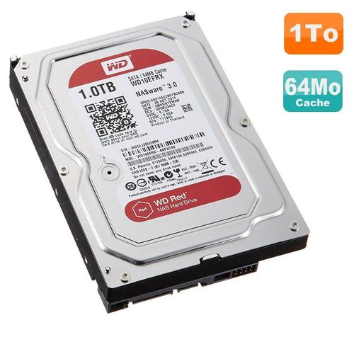 Disque Dur 1To Western Digital NASware 3.0 SATA 3.5" WDRED WD10EFRX-68PJCN0 64MB