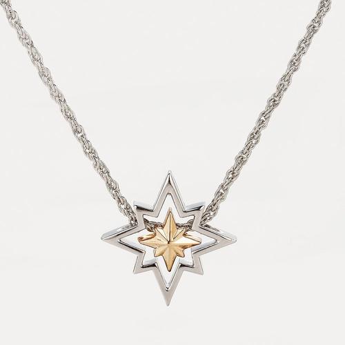 Imitation Plaquée Rhodium-Yellow-50cm -Collier De Déclaration Captain Marvel,Chaîne En Acier Inoxydable,Bijoux Punk Avec Pendentif