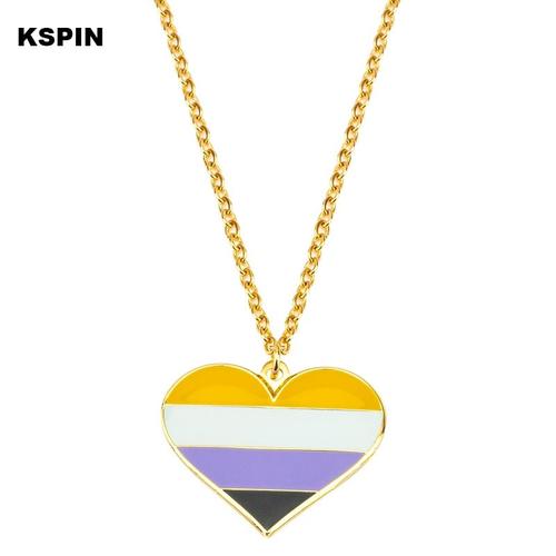 Xy0629-1-N -Collier Arc En Ciel Avec Pendentif Asexuel Pour Femmes,Bijoux Pour Femmes