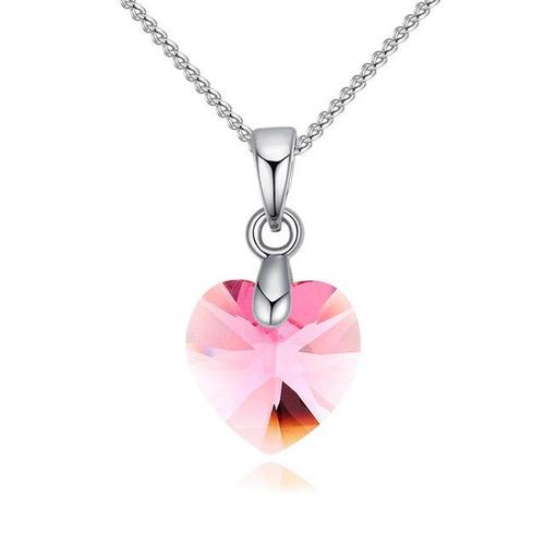 5 -Collier Pendentif C¿Ur Exquis Pour Femmes,Cristaux De Swarovski,Cadeau Pour Filles,Chaînes De Cou,Accessoires De Bijoux Pour