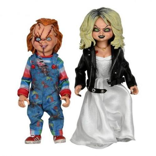 Pack De 2 Action Figurines La Fiancée De Chucky De Chucky & Tiffany Env 14 Cm