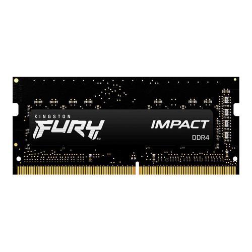 Kingston FURY Impact - DDR4 - kit - 32 Go: 2 x 16 Go - SO DIMM 260 broches - 2666 MHz / PC4-21300 - CL15 - 1.2 V - mémoire sans tampon - non ECC - noir