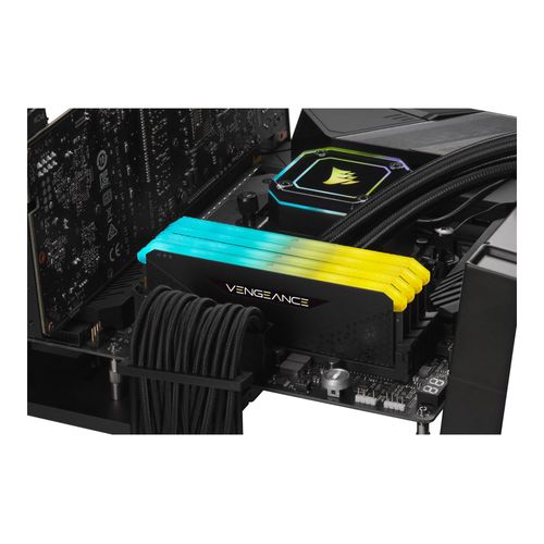 CORSAIR Vengeance RGB RS - DDR4 - kit - 128 Go: 4 x 32 Go - DIMM 288 broches - 3200 MHz / PC4-25600 - CL16 - 1.35 V - mémoire sans tampon - non ECC - noir