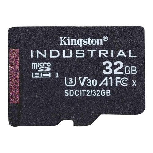 Kingston Industrial - Carte mémoire flash (adaptateur microSDHC - SD inclus(e)) - 32 Go - A1 / Video Class V30 / UHS-I U3 / Class10 - microSDHC UHS-I