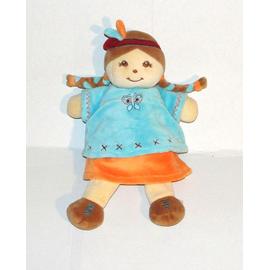 STERNTALER doudou poupée fille orange bleu ourson
