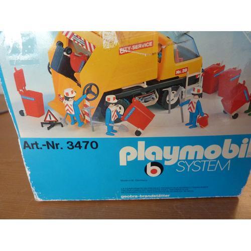 Playmobil vintage années 70 1978 camion poubelle 3470 benne éboueur
