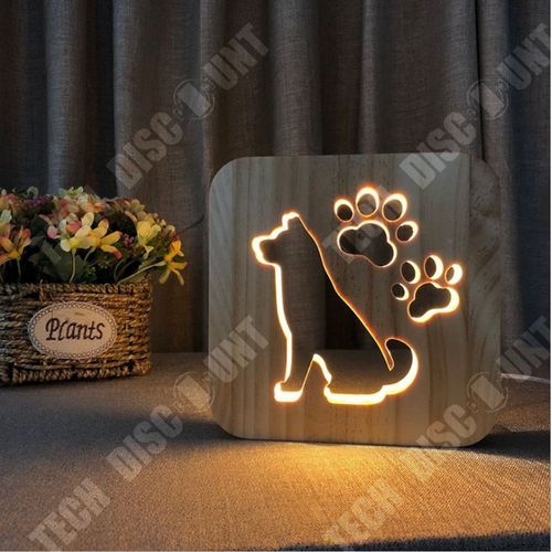 Lampe A Poser Mixte - Veilleuse 3d Éclairage Créatif Décoration Maison - Chien - Jaune Qp?