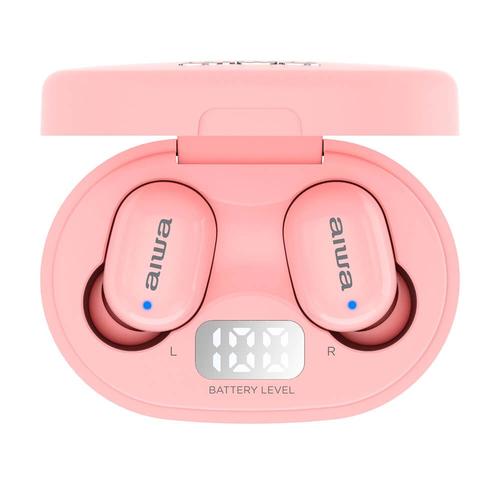 AIWA EBTW-150PK Pink Wireless Headphone Bluetooth 5.0 10m de la gamme de Voice Assistant TWS