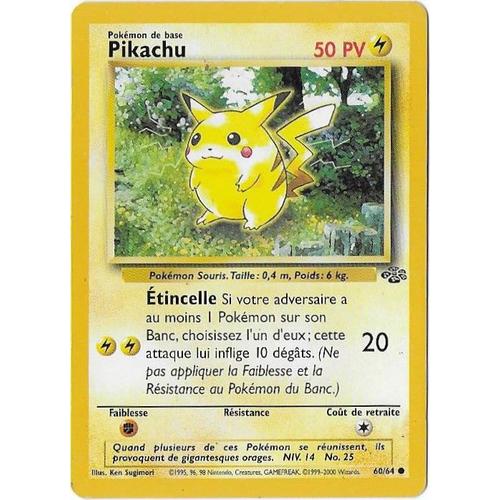 Pikachu 50 Pv 60-64 - Pokemon Jungle - Carte Française