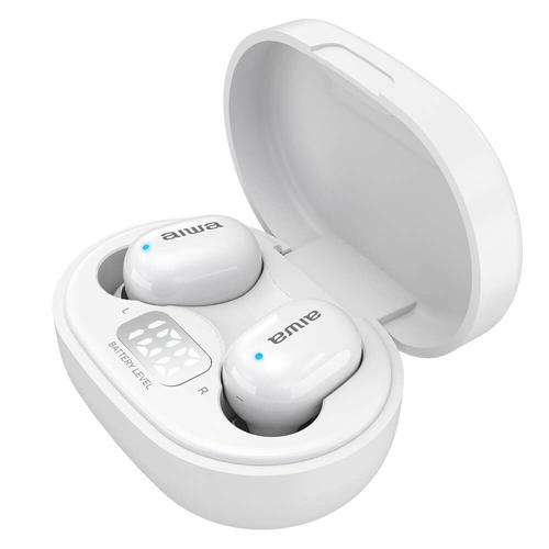 Écouteurs White sans fil Aiwa EBTW-150WT Bluetooth 5.0 10 m Gamme de Voice Assistant TWS