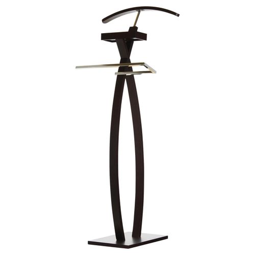 Valet De Chambre Robin Valet De Nuit Porte Vêtements, Structure En Bois Lasuré Brun Foncé