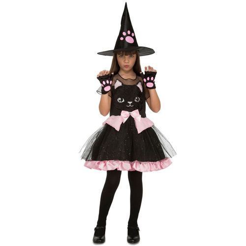 Déguisement Sorcière Chaton Fille Halloween - Taille: 7 À 9 Ans