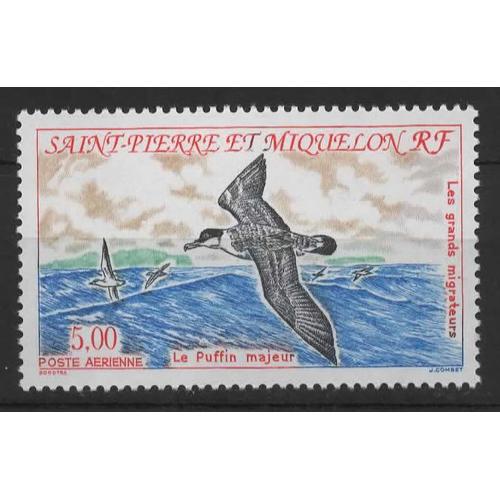 Saint-Pierre-Et-Miquelon, Timbre-Poste Aérienne Y & T N° 72, 1993 - Les Grands Migrateurs, Le Puffin Majeur