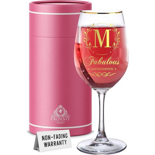 M Glass ® Cadeau Anniversaire Femme Verre A Vin Personnalisé Cadeau Noel Femme Cadeau Maman Cadeau Pour Femme Cadeau Noël Femme Cadeau Copine Cadeau Pour Maman Cadeau Belle Mere (M)