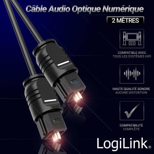 Cable Audio optique TOSLINK Mâle/Mâle Digital Audio Optical HiFi Home Cinéma, Sound Bar, TV, PS4, Xbox, Amplificateur