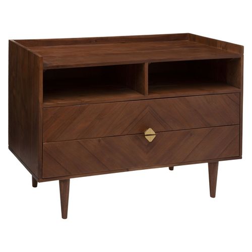 Commode Roxas 2 Tiroirs En Acacia - Marron