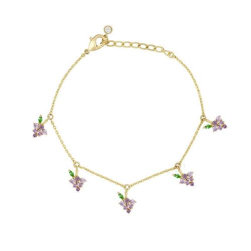 Bracelet26 -Côté Brillant Nouveaux Accessoires Cristal Mignon Pendentif Cerise Et Colliers Pour Femmes Fruits Pomme Cerise Chaîne Ra