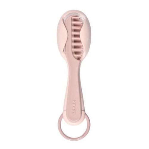 Béaba. Peigne + Brosse A Cheveux. Bébé/Enfant. Systeme De Rangement Du Peigne Intégré Au Dos De La Brosse. Old Pink