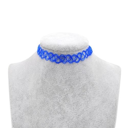 Blue -Collier Ras Du Cou Gothique Pour Filles,100 Pièces/Lot,Tatouage Extensible,Punk,Bijoux Féminins,Cadeau Pour Fête De Maria