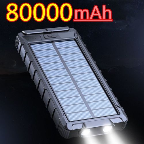 Chargeur Solaire 80000mah, Batterie Externe Étanche, Port Usb, Pour Smartphone Xiaomi 5 5s, Avec Lumière Led