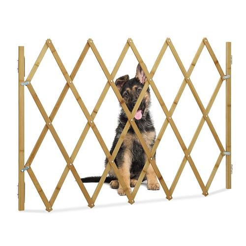 Barrière de sécurité pliante en bois de bambou pour chiens et chats, barrière de sécurité extensible et Simple pour chiots et chatons