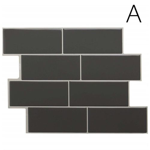 Autocollant mural auto adhésif 3D en vinyle, carrelage gris et blanc, pour cuisine, salle de bain, décor de maison, bricolage