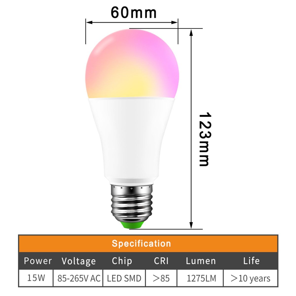 Ampoule Led E27 15w Rgb Rgbw Sans Fil, Bluetooth, Haut Parle... - 2