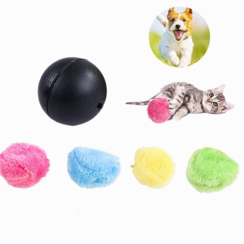 Boule électrique pour chien et chat, jouet à roulettes magiques automatiques, fournitures de batterie nécessaires