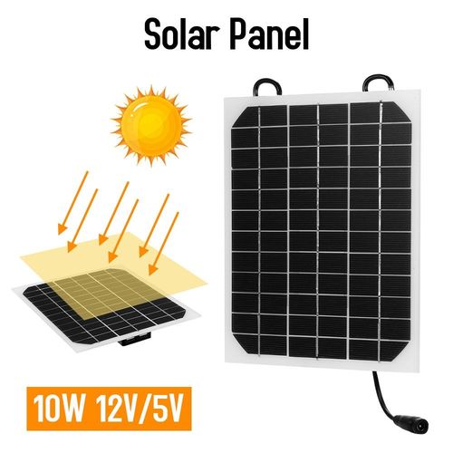 Panneau Solaire Portable 10w 12v/5v, Chargeur Usb Pour L'extérieur, Tablette Chargeur Rapide, Générateur Solaire Pour Voyage