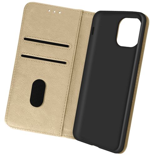 Housse Apple Iphone 13 Pro Max Clapet Portefeuille Fonction Support Vidéo Doré