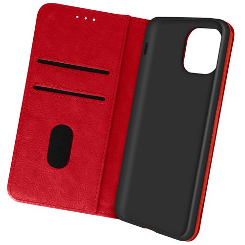 Housse Apple Iphone 13 Mini Clapet Portefeuille Fonction Support Vidéo Rouge