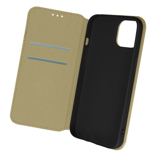 Étui Pour Iphone 13 Pro Max Porte-Carte Support Vidéo Clapet Magnétique Or