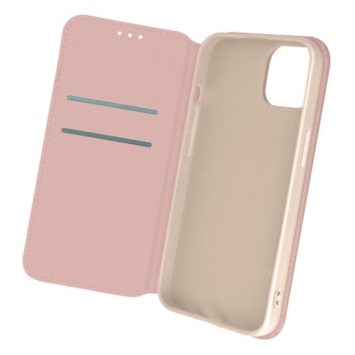 Étui Pour Iphone 13 Mini Porte-Carte Support Vidéo Clapet Magnétique Rose Gold