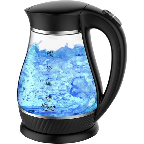Bouilloire Électrique En Verre De 1,7l 2000w Transparent Noir