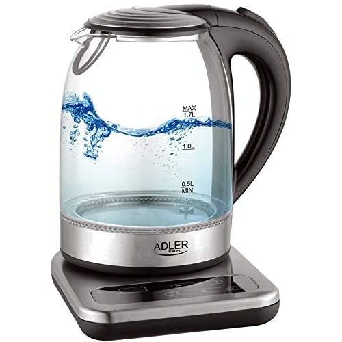 Bouilloire Électrique De 1,7l Avec Contrôle De La Température 2000w Transparent Gris Noir