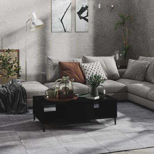 Vidaxl Table Basse Noir 103,5x60x35 Cm Bois D'ingénierie
