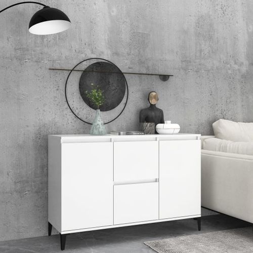 Vidaxl Buffet Blanc 104x35x70 Cm Bois D'ingénierie