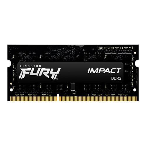 Kingston FURY Impact - DDR3L - kit - 8 Go: 2 x 4 Go - SO DIMM 204 broches - 1866 MHz / PC3L-14900 - CL11 - 1.35 / 1.5 V - mémoire sans tampon - non ECC - noir