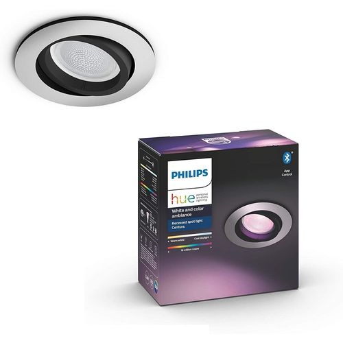 Spot Centura Encastré Rond Aluminium Compatible Bluetooth, Fonctionne Avec Alexa [Classe Énergétique A+]