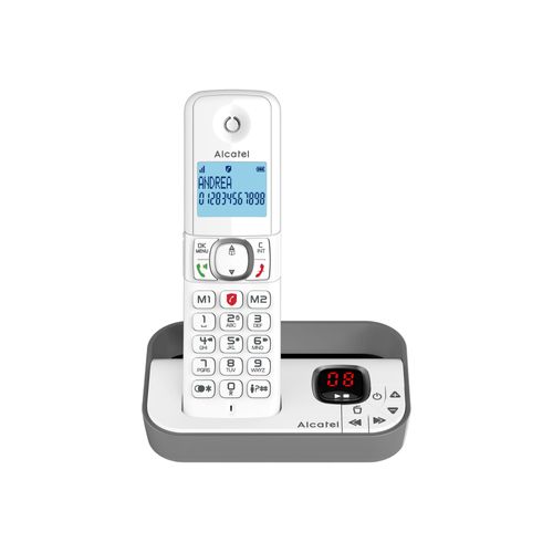 Alcatel Classic F860 Voice - Téléphone sans fil - système de répondeur avec ID d'appelant - (conférence) à trois capacité d'appel - gris