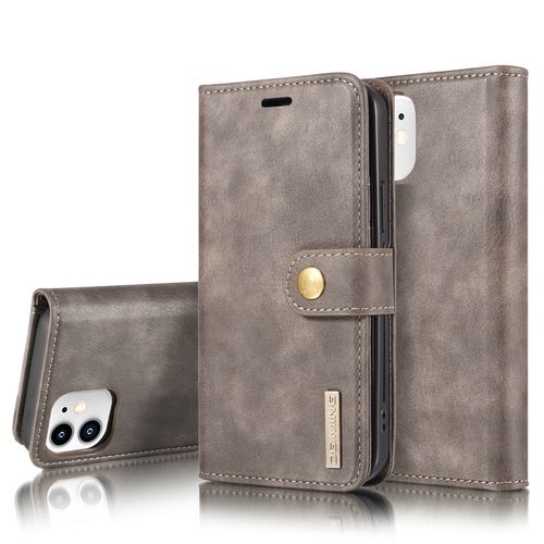 Coque Iphone 12 Mini,Etui Iphone 12 Mini,Etui Housse De Protection Magnétique À Deux Volets Iphone 12 Mini,Portefeuille Etui En Cuir Pu Premiumportefeuille Housse Pour Iphone 12 Mini,Gris