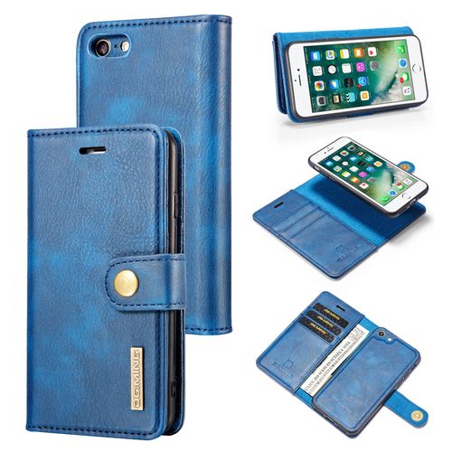 Coque Iphone 8,Etui Iphone 8,Etui Housse De Protection Magnétique À Deux Volets Iphone 8,Portefeuille Etui En Cuir Pu Premium Portefeuille Housse Pour Iphone 8,Bleu