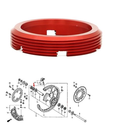 Retenue De Roulement De Roue Arrière, Pour Honda Cr 125 & 250 00-07 Crf 250 450 02-14 Cr125 Cr250 Crf250 Crf450