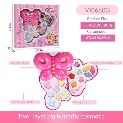 Ensemble De Maquillage En Forme De Grand Papillon Pour Filles, Jouet De Beauté, Non Toxique, Simulation, Lavable