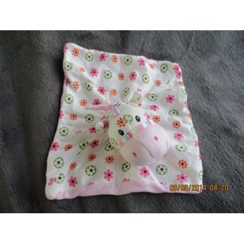 Doudou Plat Cheval/Âne/Poney/Vache Imprimé Fleurs Multicolores Maxita