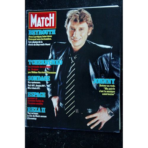 Paris Match N° 1813 24 Fevrier 1984 Cover Johnny Hallyday Patty Connors Bernard Buffet Jean-Marie Riviere