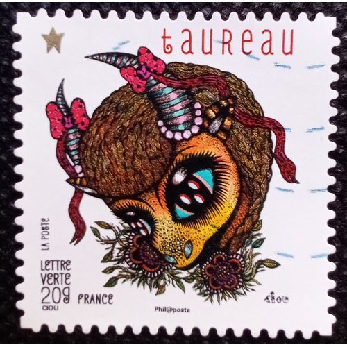 France 2013 Timbre Oblitéré Yt 942 - Taureau - Carnet Féerie Astrologique