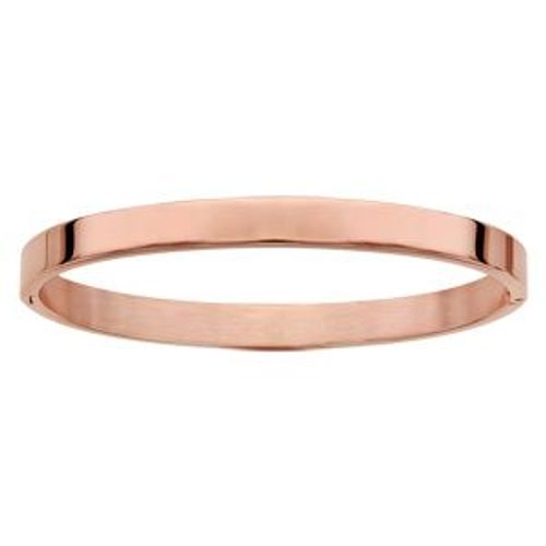 Bracelet Acier Et Pvd Rose 6mm Articule Vierge À Graver 59*51mm